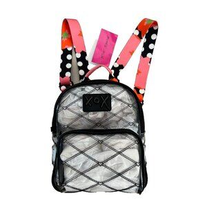 Betsey Johnson BM22420 Clear Black Multi Strap Backpack Bag XOX